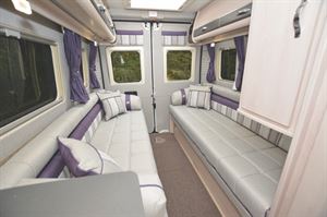 Side-facing sofas in the The Auto-Sleeper Warwick Duo