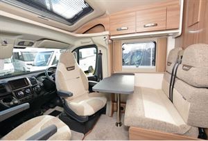 The Swift Select Compact C500 low-profile motorhome cab area