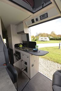 The side kitchen in the Auto-Trail Adventure 65 campervan