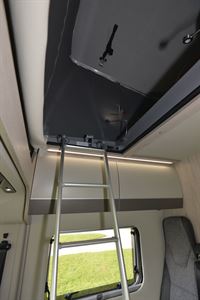 Ladder access to the bed in the pop-top roof of the Auto-Trail Adventure 65 campervan