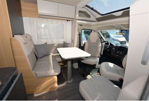 The Adria Matrix Axess 600 SL low-profile motorhome cab area