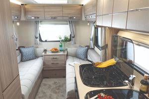 Elddis Accordo Motorhome interior with rear lounge layout