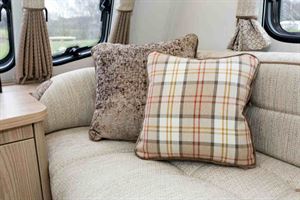 Plaid type fabric crushed velvet cushions look stylish and cosy