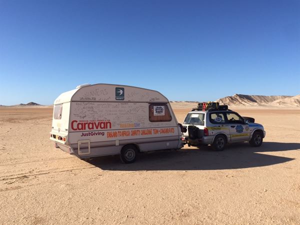 The Sprite caravan takes to the sea level salt plains