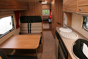 The kitchen in the Bailey Advance 665