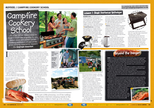 Go Camping magazine campsite cookery spread image
