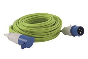An electric hook up in lime green
