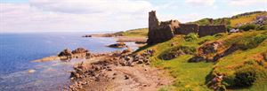 Dunure Castle's ruins and its dramatic coastal location
