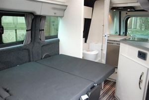 Making the double bed in the Ford Terrier LWB