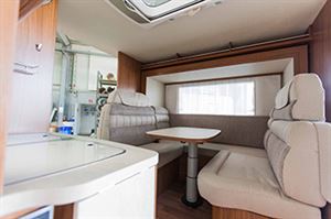 The Hymer slide-out give more room in the lounge