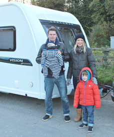 Hans and family with the Coachman Vision caravan