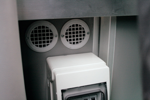 Extra ventilation improves airflow around the motorhome compressor fridge