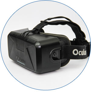 The Oculus VR glasses are used to emerse you in the system