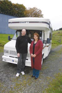 Mr and Mrs Squibb and their motorhome